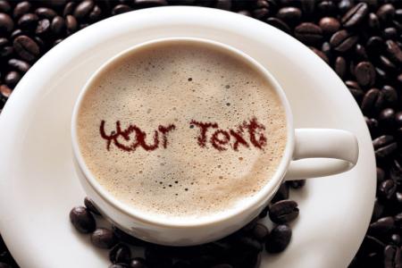 Put your  text on a coffee cup.