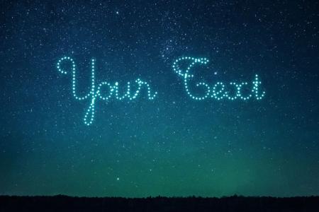 Write stars text on the night sky