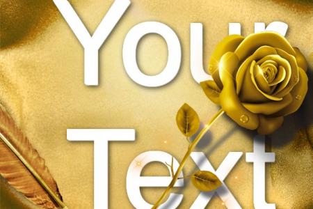 Write text on golden roses background