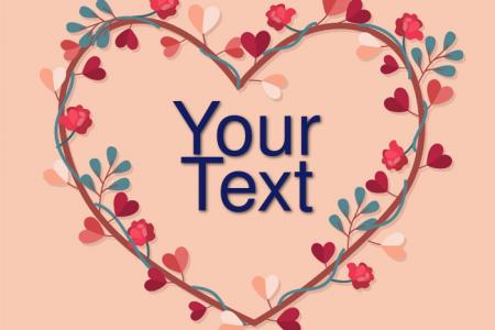 Write text on the flower heart