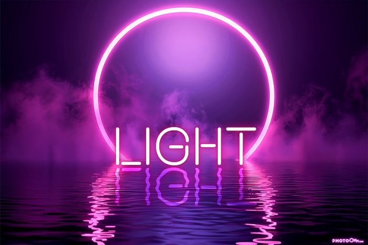 Create online reflected neon light text effect