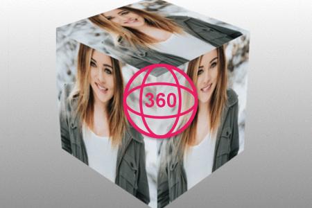 Create a 360 degree photo in the cube