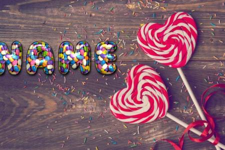 Sweet candy text effect with your name