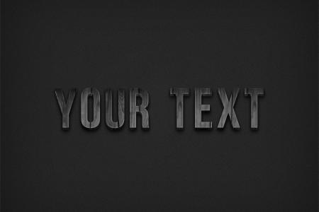 Wooden 3D text effect on a black background