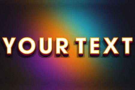 Create 3D text on rainbow background online
