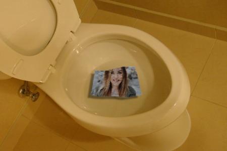 Put your photo down the toilet
