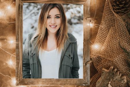 Sparkling christmas frame with your photo