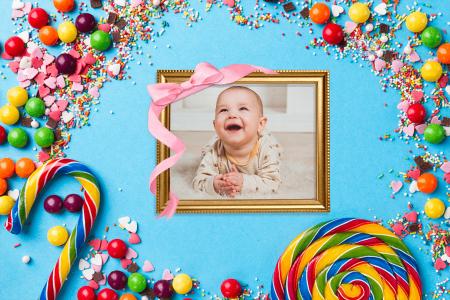 Sweet birthday photo frame maker online