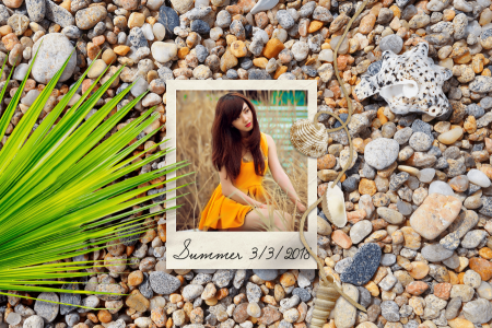 Create beach side photo frame for summer