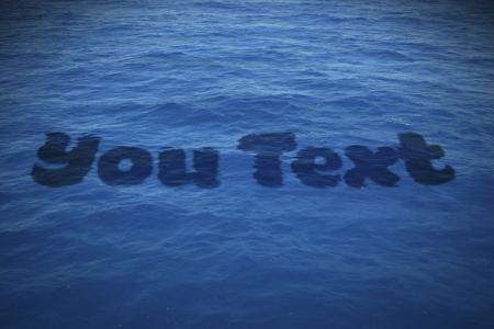 Creating text underwater ocean