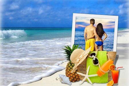 Cool summer beach photo frames