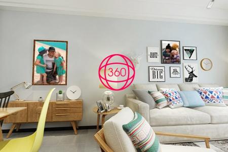 360 degree living room panorama effect online
