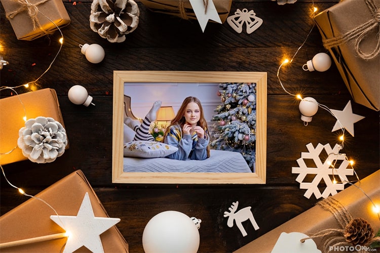Christmas photo frame cute winter decorations