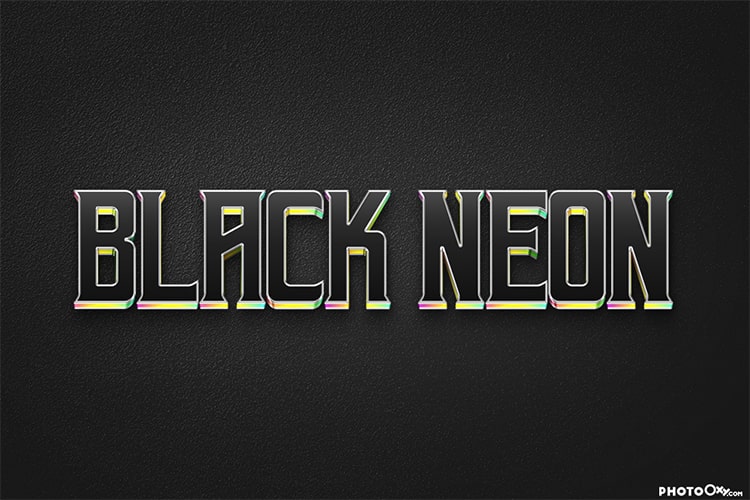 Elegant 3D neon dark metal text effect online free